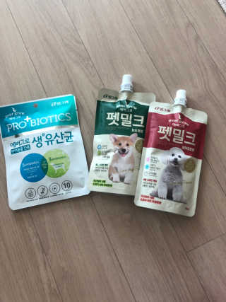 [빙그레] 에버그로 생유산균 1봉（10포입）+펫밀크2팩 — 5점을 준 리뷰어가 2019년 5월 올린 사용 사진