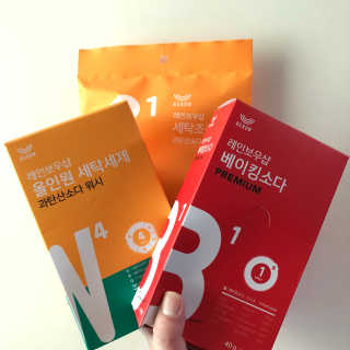 레인보우샵 올인원세탁세제,베이킹소다 스틱포6개입+세탁조클리너 — 5점을 준 리뷰어가 2018년 4월 올린 사용 사진