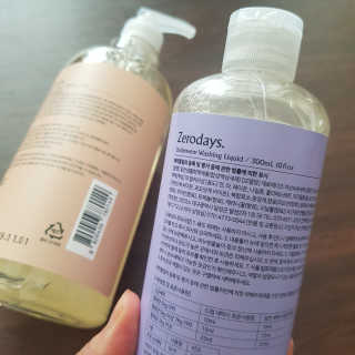 제로데이즈 천연 주방전용세제 + 여성속옷세제 — 5점을 준 리뷰어가 2020년 1월 올린 사용 사진