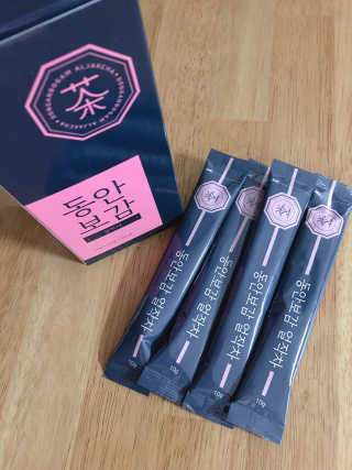 동안보감 얼작차 붓기를 빼주는 동안보감 한방 프리미엄 얼작차 — 3.5점을 준 리뷰어가 2019년 10월 올린 사용 사진