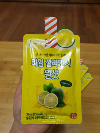 장수농가 리얼깔라만시 원샷 50ml 10팩+보틀 — 3점을 준 리뷰어가 2019년 5월 올린 사용 사진