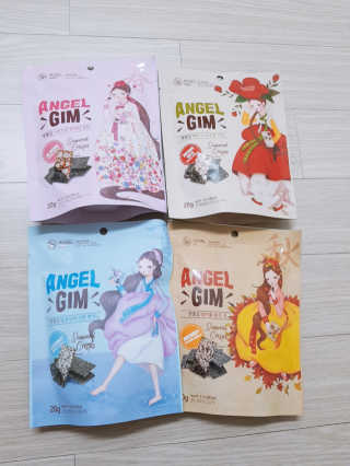 엔젤김 ANGEL GIM 춘하추동 김스낵 4종 — 5점을 준 리뷰어가 2019년 7월 올린 사용 사진