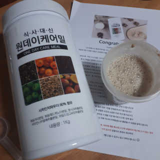 (주)이스터비엔에프 식사대용선식 원데이케어밀 1KG 대용량 — 4점을 준 리뷰어가 2019년 1월 올린 사용 사진