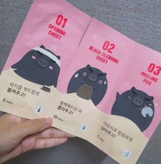 미팩토리 3단흑돼지코팩 1box + 황금돼지마스크팩 1ea — 5점을 준 리뷰어가 2019년 10월 올린 사용 사진