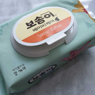 보솜이 아기물티슈 베이비케어 푸에디션 캡 74매 10입 — 5점을 준 리뷰어가 2019년 4월 올린 사용 사진