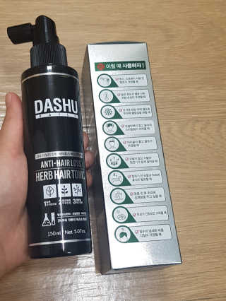 다슈코리아 다슈 데일리 안티 헤어로스 허브 헤어토닉 150ml — 5점을 준 리뷰어가 2019년 8월 올린 사용 사진