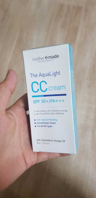 마더메이드 더 아쿠아라이트 CC크림 SPF50+ PA+++ — 5점을 준 리뷰어가 2019년 10월 올린 사용 사진