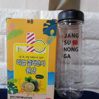 장수농가 리얼깔라만시 원샷 50ml 10팩+보틀 — 5점을 준 리뷰어가 2019년 5월 올린 사용 사진
