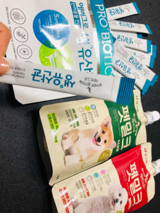 [빙그레] 에버그로 생유산균 1봉（10포입）+펫밀크2팩 — 5점을 준 리뷰어가 2019년 5월 올린 사용 사진