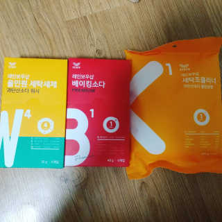 레인보우샵 올인원세탁세제,베이킹소다 스틱포6개입+세탁조클리너 — 5점을 준 리뷰어가 2018년 4월 올린 사용 사진