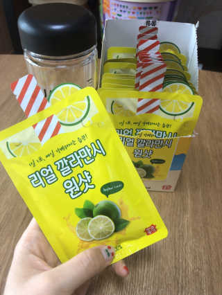장수농가 리얼깔라만시 원샷 50ml 10팩+보틀 — 4점을 준 리뷰어가 2019년 5월 올린 사용 사진