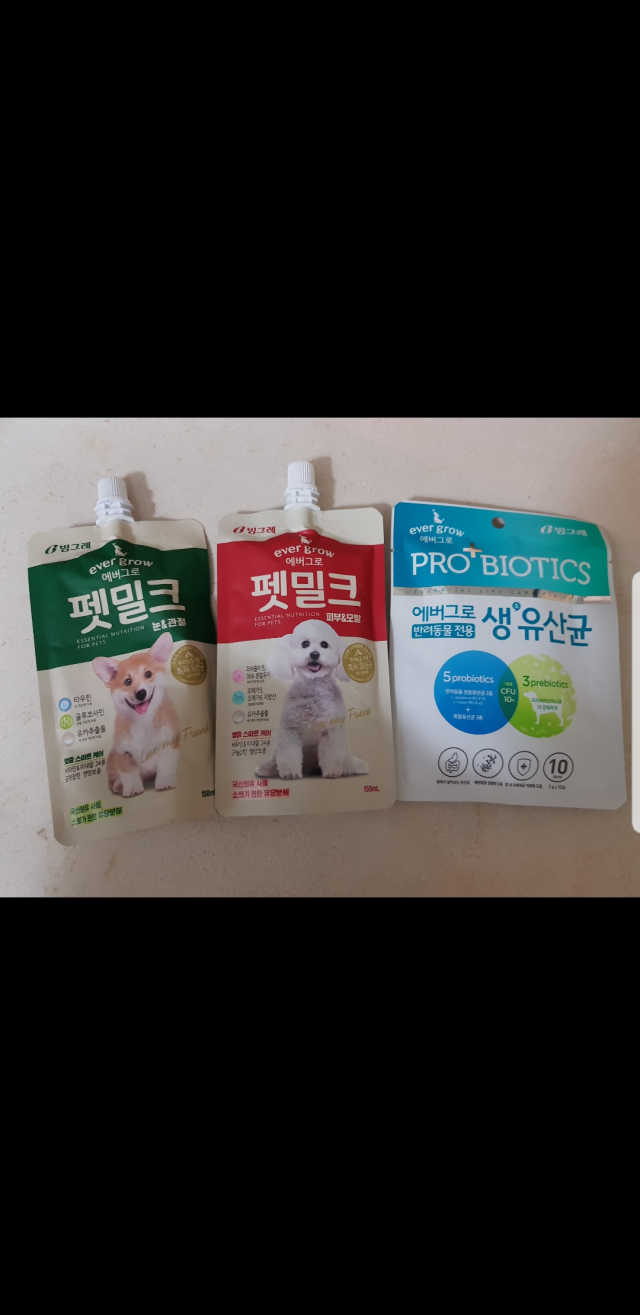 [빙그레] 에버그로 생유산균 1봉（10포입）+펫밀크2팩 리뷰 사진