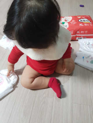 보솜이 베이비케어 팬티형 기저귀 — 4.5점을 준 리뷰어가 2019년 3월 올린 사용 사진
