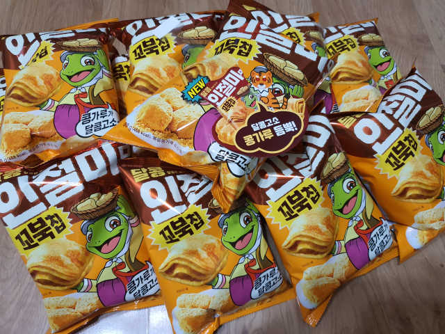 꼬북칩 달콩인절미맛 12봉지 리뷰 사진