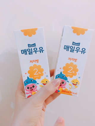 매일우유 멸균 매일우유 저지방 2프로 멸균 핑크퐁 에디션 6입 — 4.33점을 준 리뷰어가 2018년 1월 올린 사용 사진