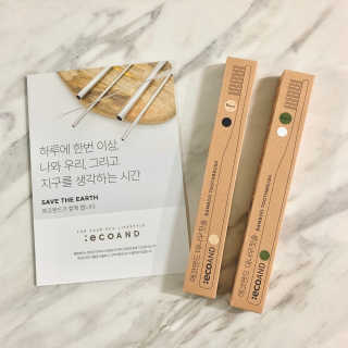 [에코앤드] 환경을 생각하는 미세모 대나무 칫솔 2종 — 5점을 준 리뷰어가 2019년 11월 올린 사용 사진