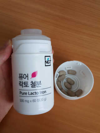 네츄럴굿띵스 퓨어 락토 철분 60일분 — 4.67점을 준 리뷰어가 2018년 2월 올린 사용 사진