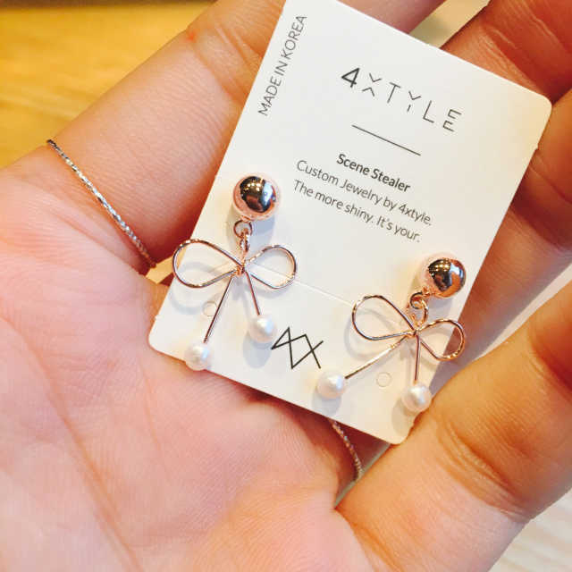 폭스타일 은침 달링 리본 귀걸이 리뷰 사진
