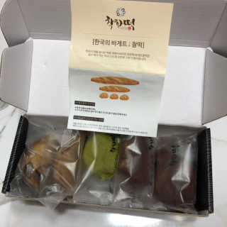 착한떡  초코찹쌀떡,녹차찹쌀떡,바게트떡 세트 — 3점을 준 리뷰어가 2019년 8월 올린 사용 사진
