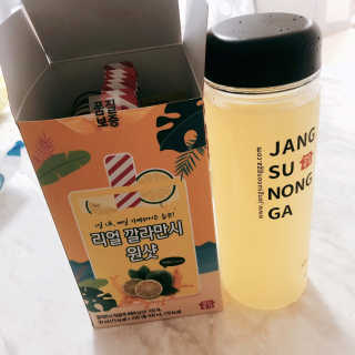 장수농가 리얼깔라만시 원샷 50ml 10팩+보틀 — 4점을 준 리뷰어가 2019년 5월 올린 사용 사진