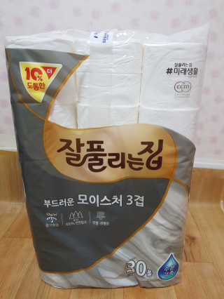 잘풀리는집 부드러운 모이스처 3겹 화장지 30롤 — 5점을 준 리뷰어가 2019년 9월 올린 사용 사진