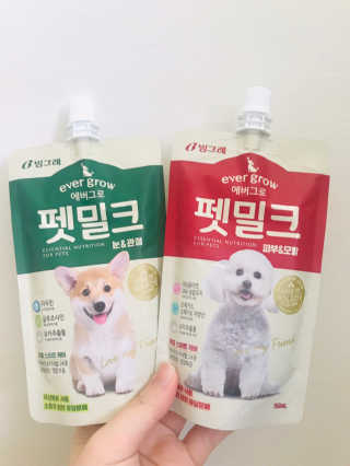 [빙그레] 에버그로 생유산균 1봉（10포입）+펫밀크2팩 — 4점을 준 리뷰어가 2019년 6월 올린 사용 사진