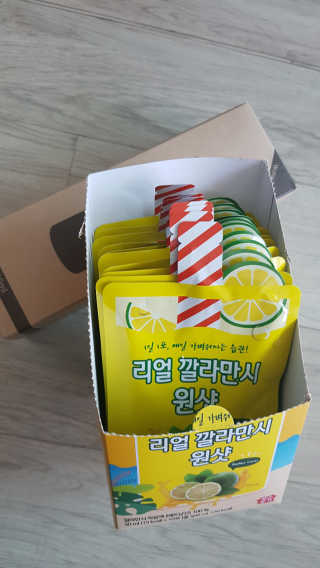 장수농가 리얼깔라만시 원샷 50ml 10팩+보틀 — 5점을 준 리뷰어가 2019년 5월 올린 사용 사진