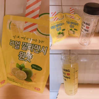 장수농가 리얼깔라만시 원샷 50ml 10팩+보틀 — 5점을 준 리뷰어가 2019년 4월 올린 사용 사진