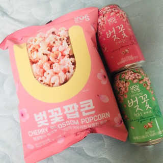 GS25 벚꽃 팝콘 + 벚꽃스파클링 + 벚꽃 청포도 에이드 — 4점을 준 리뷰어가 2018년 3월 올린 사용 사진