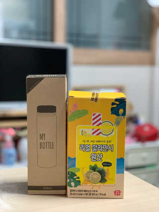 장수농가 리얼깔라만시 원샷 50ml 10팩+보틀 — 5점을 준 리뷰어가 2019년 4월 올린 사용 사진
