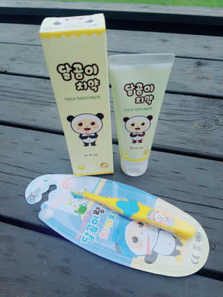 달곰이 어린이 치약+어린이 칫솔 SET — 5점을 준 리뷰어가 2018년 5월 올린 사용 사진