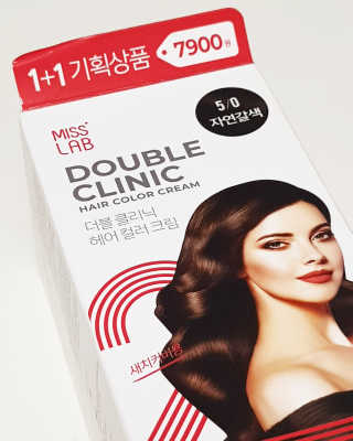 (주)에네스티 미스랩 더블 클리닉 헤어 컬러 크림 — 5점을 준 리뷰어가 2019년 8월 올린 사용 사진