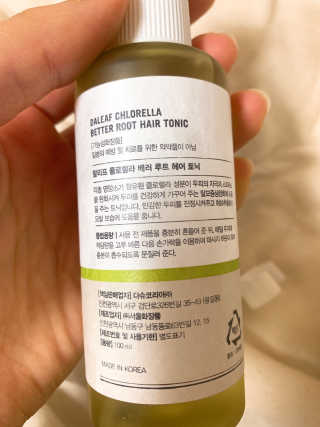 달리프 클로렐라 베러 루트 헤어토닉 100ml — 5점을 준 리뷰어가 2018년 12월 올린 사용 사진