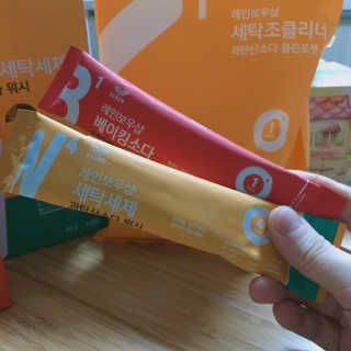 레인보우샵 올인원세탁세제,베이킹소다 스틱포6개입+세탁조클리너 — 3.33점을 준 리뷰어가 2018년 4월 올린 사용 사진