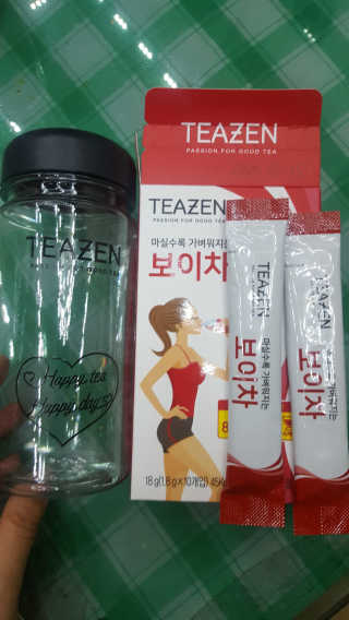 티젠 보이차 + 마이보틀 세트 — 5점을 준 리뷰어가 2018년 6월 올린 사용 사진