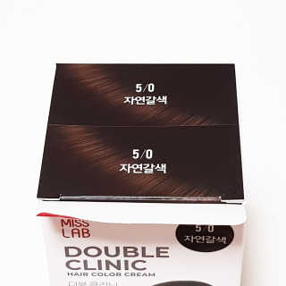 (주)에네스티 미스랩 더블 클리닉 헤어 컬러 크림 — 5점을 준 리뷰어가 2019년 8월 올린 사용 사진
