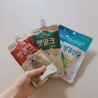 [빙그레] 에버그로 생유산균 1봉（10포입）+펫밀크2팩 — 5점을 준 리뷰어가 2019년 5월 올린 사용 사진