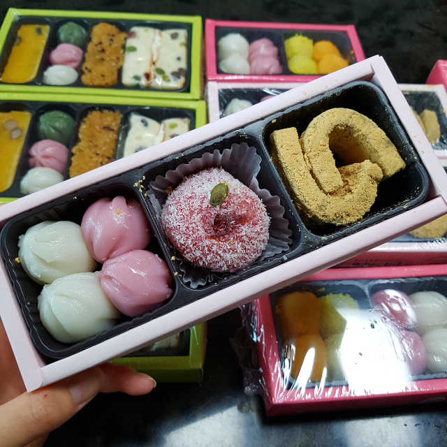 답례떡 3총사 마음담 초롬 소담 리뷰 사진