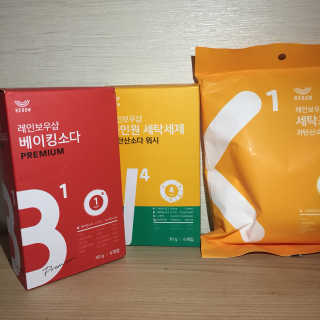 레인보우샵 올인원세탁세제,베이킹소다 스틱포6개입+세탁조클리너 — 5점을 준 리뷰어가 2018년 4월 올린 사용 사진
