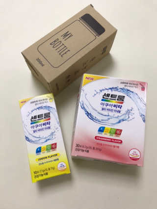 센트룸 아쿠아비타 레몬향, 딸기향 — 5점을 준 리뷰어가 2019년 8월 올린 사용 사진