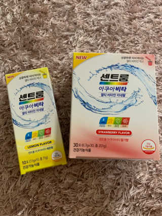 센트룸 아쿠아비타 레몬향, 딸기향 — 5점을 준 리뷰어가 2019년 8월 올린 사용 사진