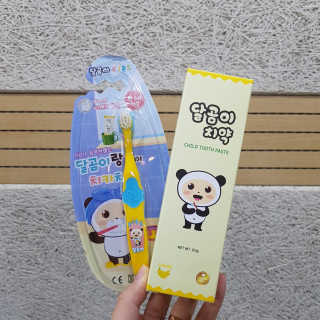달곰이 어린이 치약+어린이 칫솔 SET — 5점을 준 리뷰어가 2017년 11월 올린 사용 사진