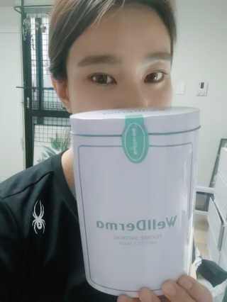 웰더마 차 이슬 티트리 수딩 앰플 마스크 — 5점을 준 리뷰어가 2019년 5월 올린 사용 사진
