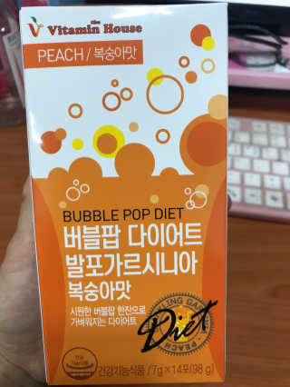 비타민하우스 버블팝 다이어트 발포가르시니아 청포도/복숭아 — 4점을 준 리뷰어가 2017년 5월 올린 사용 사진