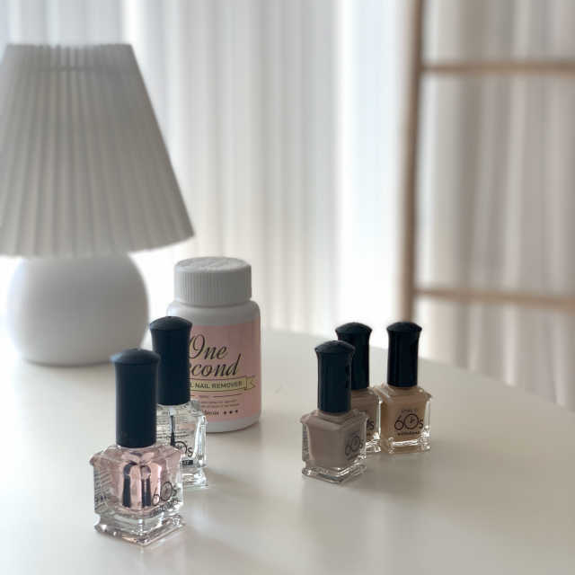 60초 쁘띠네일 MNBB+베이스코트+탑코트+원세컨 리무버 리뷰 사진