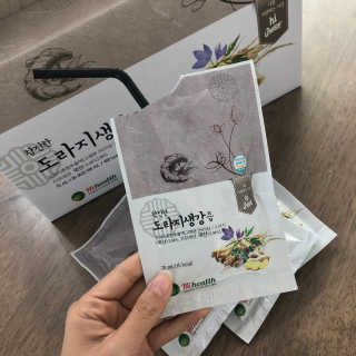 [하이헬스] 환절기에 좋은 참진한 도라지생강즙 30포 — 3.5점을 준 리뷰어가 2019년 11월 올린 사용 사진