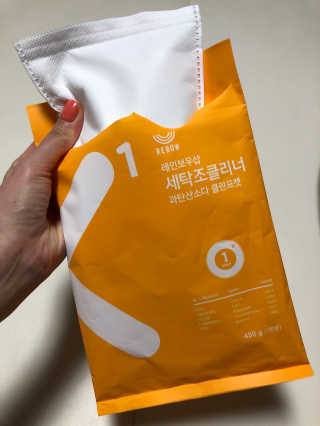 레인보우샵 올인원세탁세제,베이킹소다 스틱포6개입+세탁조클리너 — 3점을 준 리뷰어가 2018년 4월 올린 사용 사진