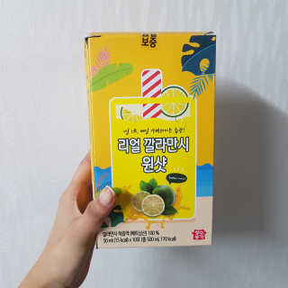 장수농가 리얼깔라만시 원샷 50ml 10팩+보틀 — 5점을 준 리뷰어가 2019년 4월 올린 사용 사진