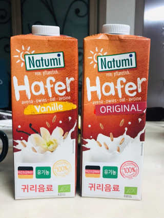 나투미 귀리음료 오리지날 1L + 바닐라 1L — 5점을 준 리뷰어가 2019년 2월 올린 사용 사진