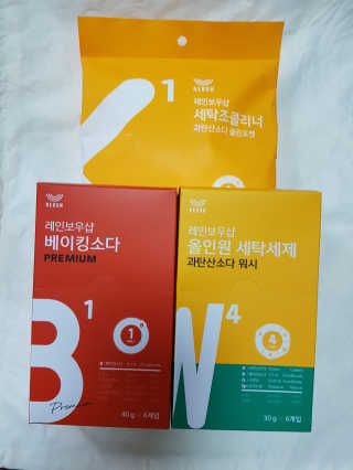 레인보우샵 올인원세탁세제,베이킹소다 스틱포6개입+세탁조클리너 — 4.83점을 준 리뷰어가 2018년 4월 올린 사용 사진